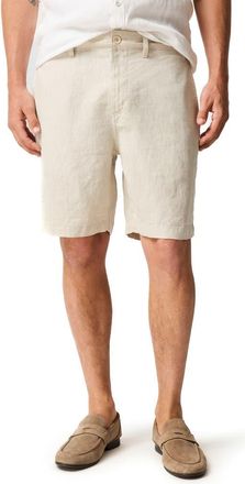 Rodd & Gunn Resort Flat Front Linen Bermuda Shorts in Oatmeal at Nordstrom, Size 32