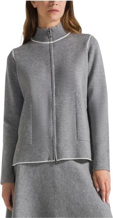 Deha Two Tone Full-Zip Cardigan - Dames - Vesten - Grijs - L - Polyester - Truien & Vesten