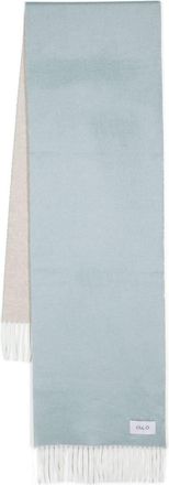 D4.0 logo-patch scarf - men - Cashmere/Silk - One Size - Blue