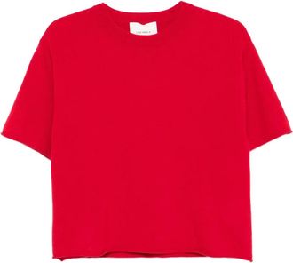 Lisa Yang Polo in cashmere a maniche corte - Rosso