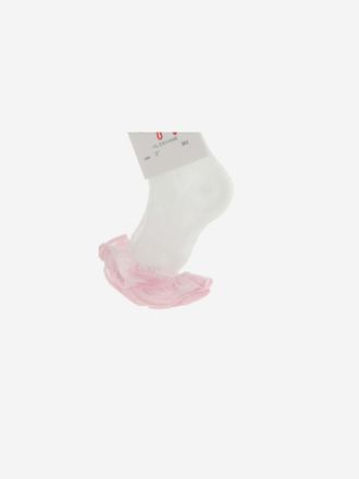 Il Gufo Socks With Ruffles For Baby Girls White Cotton Tights &