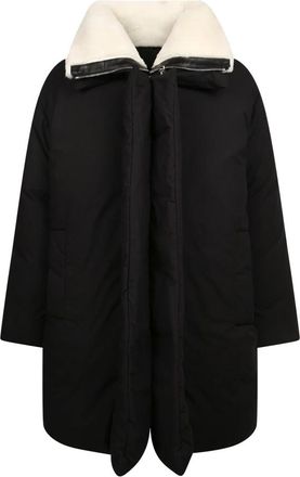 Givenchy Zwarte jas met afneembare shearling kraag - Heren - Mantel - Zwart - M - Katoen - Jassen