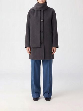 Max Mara S Max Mara Cappotto monopetto al ginocchio in pura lana vergine con collo a fusciacca