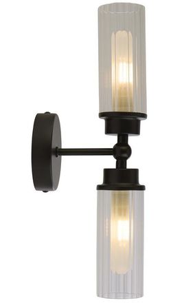 Searchlight Dimmbare Design Wand- und Badlampe Imperial 2-flammig, Schwarz