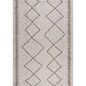 Jonathan Y Designs Derya Diamond Trellis Indoor/Outdoor Area Rug in Beige/brown at Nordstrom, Size 3Ft 0In X 5Ft 0In