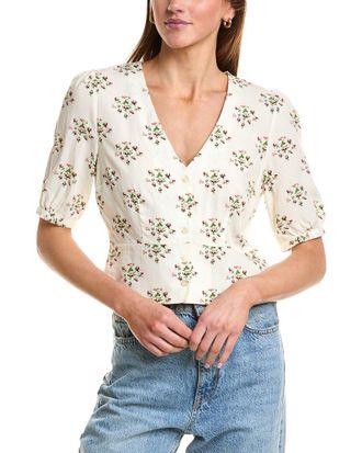 Kule Button Cropped Blouse