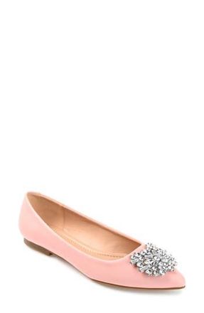 Journee Collection JOURNEE Renzo Embellished Flat in Pink at Nordstrom Rack, Size 8.5