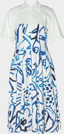 Love Birds Atom Abstract-Print Cotton Midi Shirtdress
