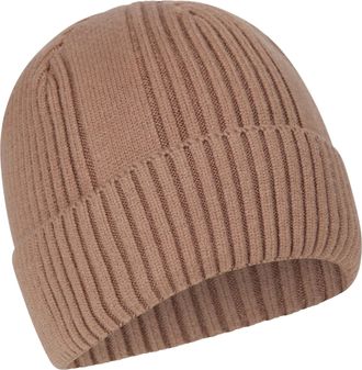Mountain Warehouse Fur Lined Mens Ribbed Thermal Beanie Light Brown One Size