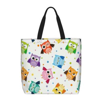 Generic Women Handbag Owl Pattern Travel Tote Bag Reusable Fashion Shopping Bags, For Christmas, Swim, Birthday, Gym, Graduation