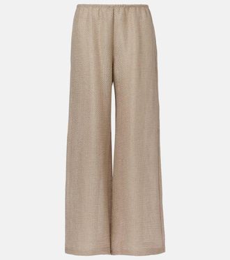 Leset Stella linen-blend wide-leg pants