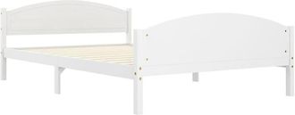 vidaXL Bed Frame without Mattress White Solid Pine Wood 160x200cm Vidaxl