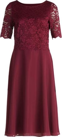 Vera Mont Kleedjes, Dames, Rood, XL, Chiffon, Kanten Cocktailjurk Glamour Feeling