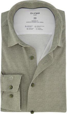 Olymp Overhemd 24/Seven Dynamic Flex Jersey groen
