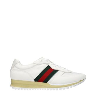Gucci Herrens Turnschuhe aus wei&szlig;em Stoff