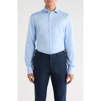 Canali Cotton Dress Shirt in Blue at Nordstrom Rack, Size 44