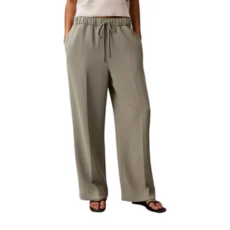 Calvin Klein Wide Trousers, female, Green, Size: S Wide Trousers