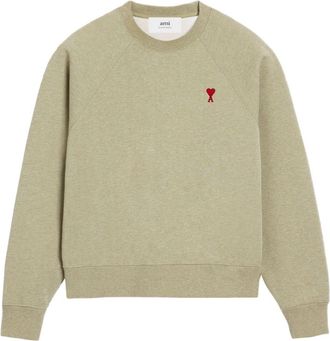 Ami Ami de Coeur embroidered sweatshirt - unisex - Spandex/Elastane/Organic Cotton - XXXL - Green