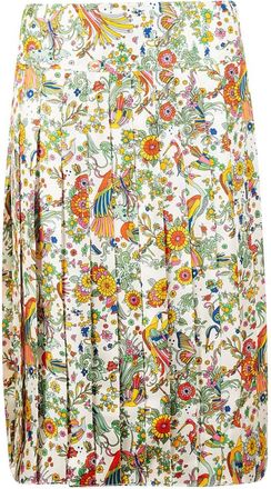 Tory Burch Rokken, Dames, Veelkleurig, S, Katoen, Nieuwe ivoorkleurige rok