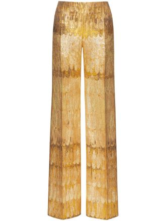 Valentino Garavani Pantaloni a gamba ampia - Oro