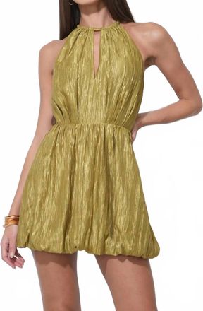 Adelyn Rae Shelley Bubble Satin Mini Dress In Chartreuse