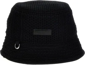 Jacquemus Black Textured Bucket Hat