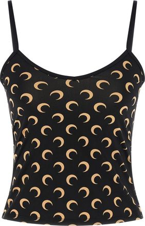 Marine Serre Black All Over Moon Top