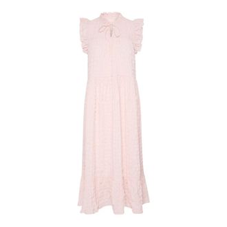 Part Two Bloemen Potpourri Jurk met Ruchedetails - Dames - Casual kleedjes - Roze - L - Polyester - Kleedjes