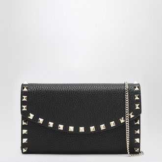 Valentino Garavani Black Rockstud crossbody wallet