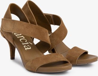 Pedro Garcia Mid heel sandal in brown suede | West | Fall winter 2025