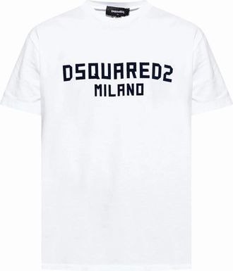 Dsquared2 Mens Dsquared2 Milano Logo Cool Fit White T-Shirt - Size: 46