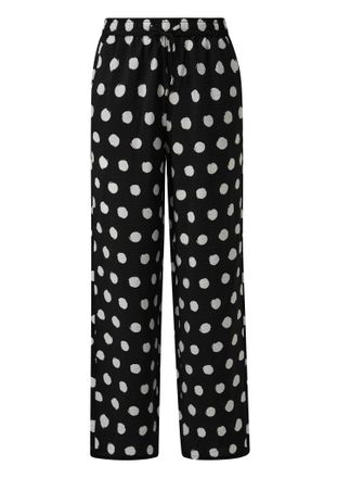 s.Oliver Schlupfhose S.OLIVER, Damen, Gr. 42, N-Gr, schwarz, Web, Obermaterial: 84% Viskose, 16% Polyamid, gepunktet, bequem lang, Hosen Schlupfhose