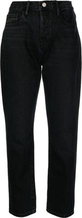 Frame Denim tapered high-waist jeans - women - Cotton - 24 - Black
