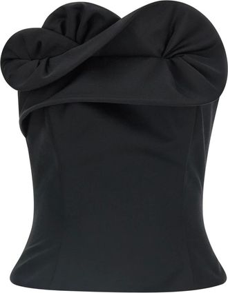 Magda Butrym Sleeveless Tops, female, Black, 2XS, Off-shoulder Corset Top