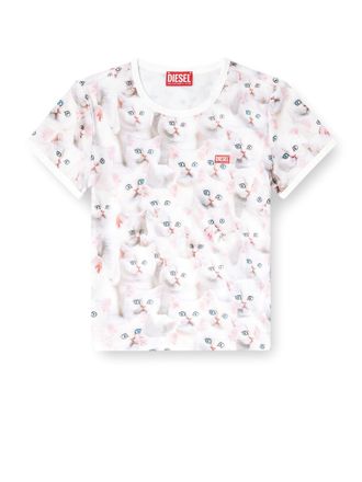 Diesel T-Unclau Stretch Fabric T-Shirt-Donna