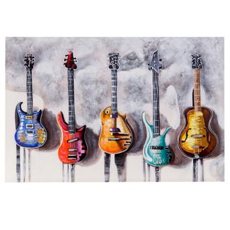 Hhg Hhg - Pintura Al &Oacute;leo Guitarras, 100% Pintado A Mano Mural 3d Pintura Xl, 120x80cm