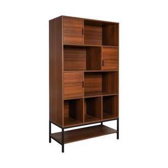 Sweeek Librer&iacute;a de nogal, 9 compartimentos, madera de nogal