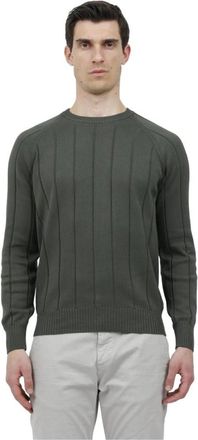 Gran Sasso Flat Ribbed Crew Neck Sweater - Heren - Ronde hals truien - Groen - 2XL - Truien & Vesten