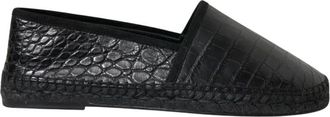 Dolce & Gabbana Espadrilles van exotisch leer met instap - Heren - Schoenen - Zwart - Maat: 43 EU Leer