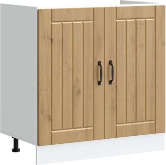 vidaXL Sink Base Cabinet Lucca Artisan Oak Engineered Wood Vidaxl