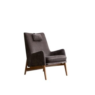 Tikamoon Sill&oacute;n de roble macizo y terciopelo gris
