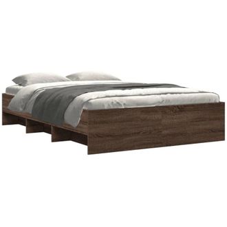 vidaXL Vidaxl - Estructura De Cama Sin Colch&oacute;n Madera Marr&oacute;n Roble 120x200 Cm