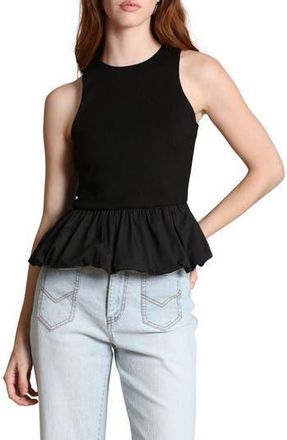 Avec Les Filles Peplum Tank in Black at Nordstrom Rack, Size X-Large