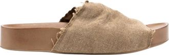 Uma Wang Sliders, female, Beige, 11 UK, Tan Brown Distressed Effect Slides