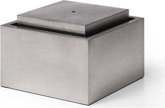 Vente-Unique Fuente de exterior de acero inoxidable - H.34 cm - Plateado - TILAPIA