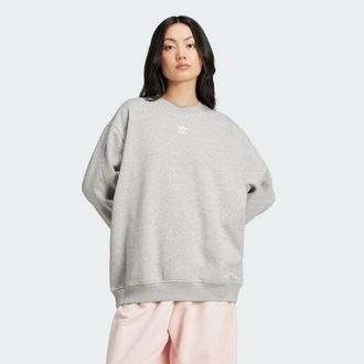adidas Womens adidas Essentials Fleece Long Oversized Crew Sweatshirt