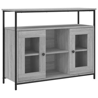 Berkfield Home Sideboard Grey Sonoma 100x35x80 cm Engineered Wood | Size: 100 x 35 x 80 cm