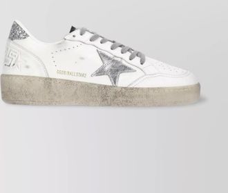 Golden Goose leather women sneakers glitter heel