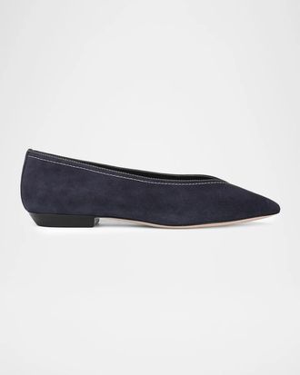 Veronica Beard Bancroft Suede Ballerina Flats