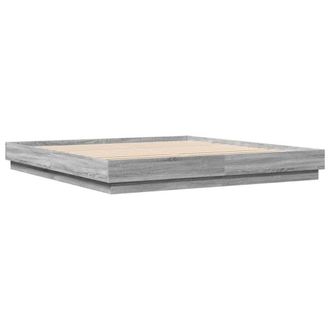 Berkfield Home Durable Bed Frame with LED without Mattress Grey Sonoma 180x200 c | Size: Super King